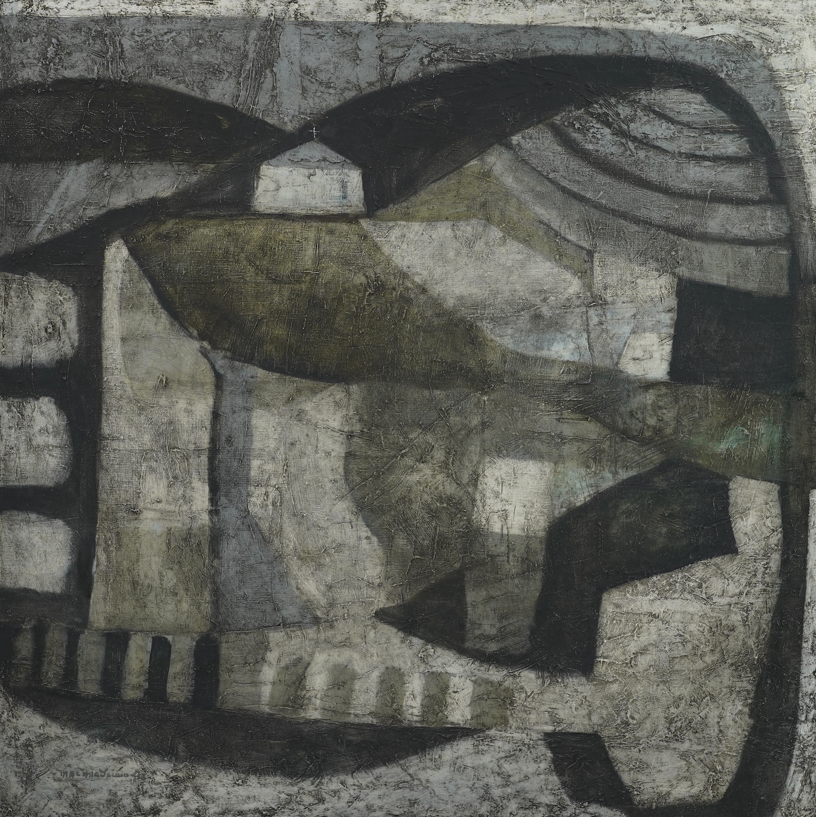 Padraig Macmiadhachain, Irish 1929-2017, 'St Aldhelm's Head, Dorset, July '82 - with normal chapel'